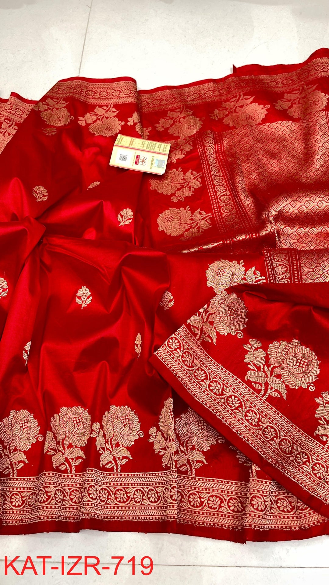 Pure Katan Silk With Antique Zari Work Saree .