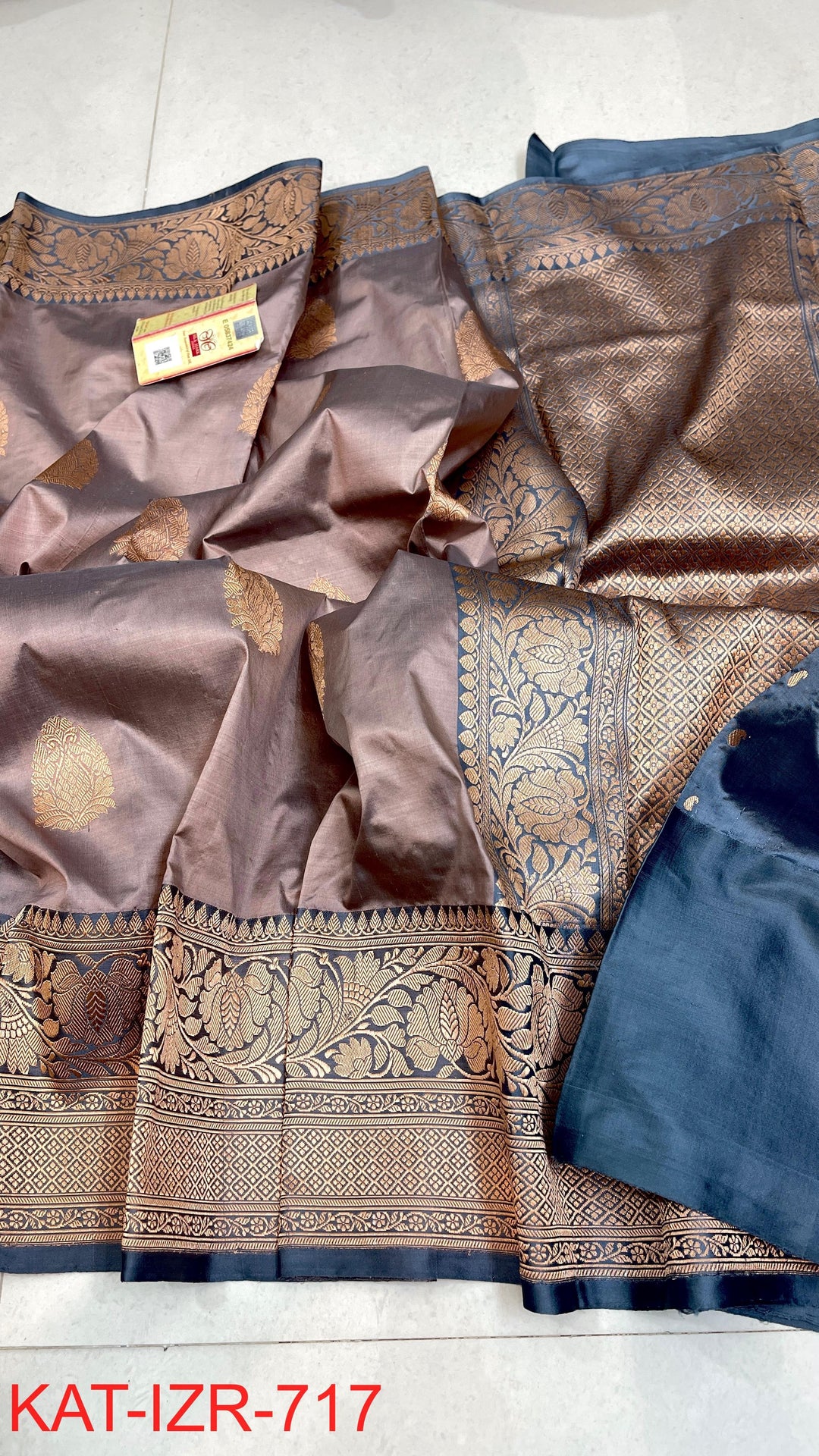 Pure Katan Silk With Antique Zari Work Saree .