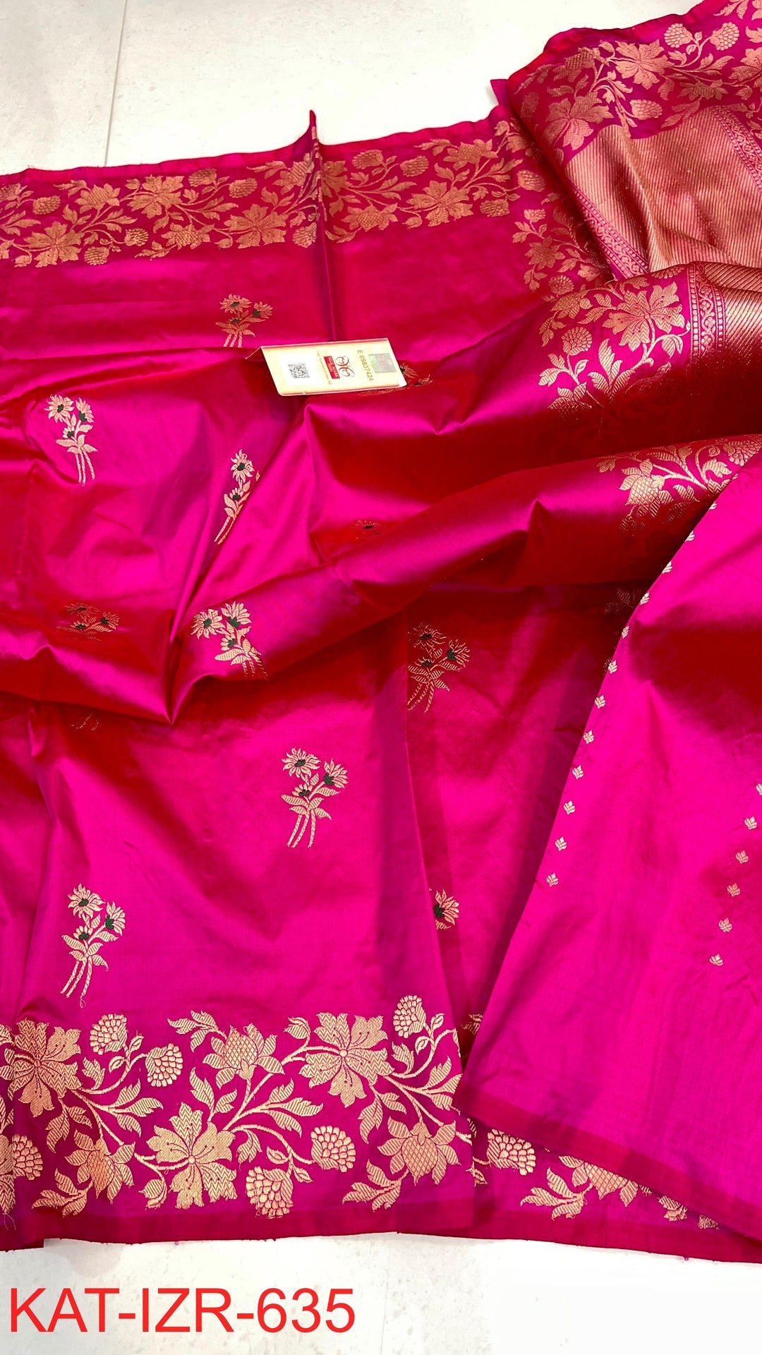 Pure Katan Silk With Antique Zari Work Saree .