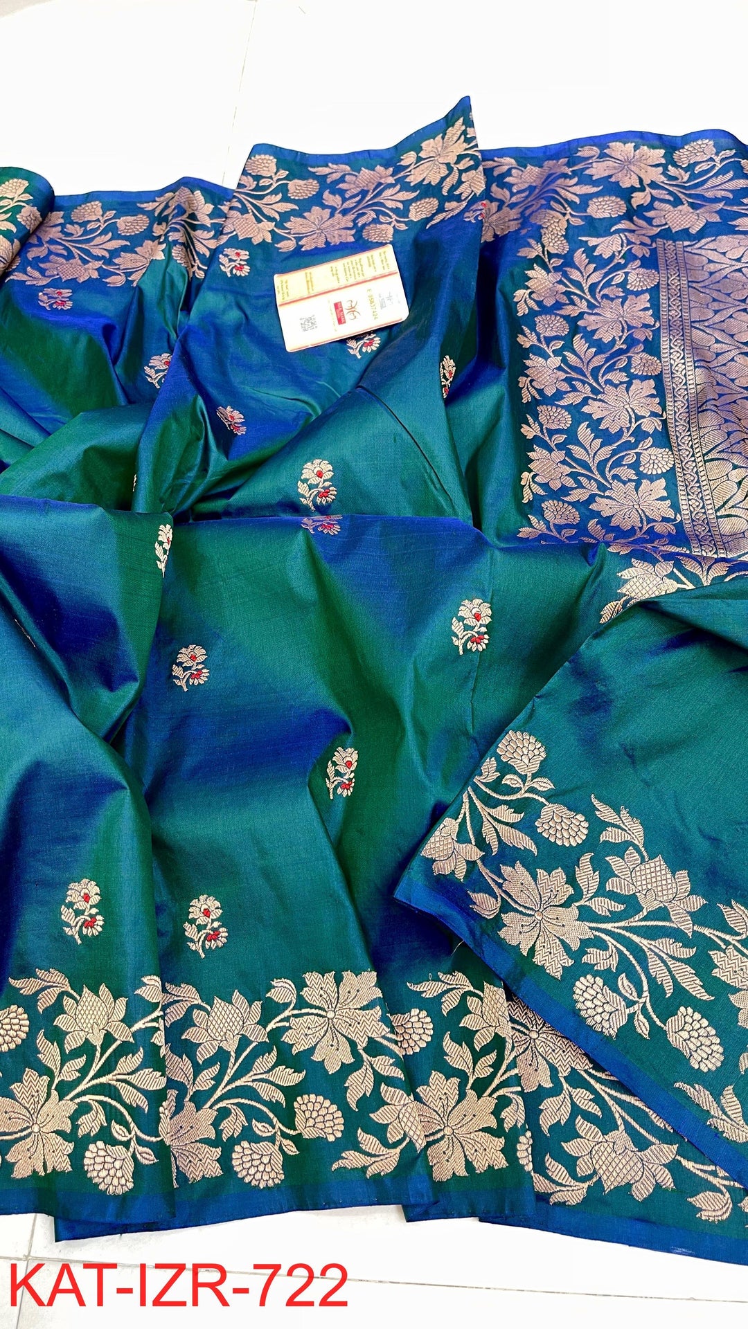 Pure Katan Silk With Antique Zari Work Saree .