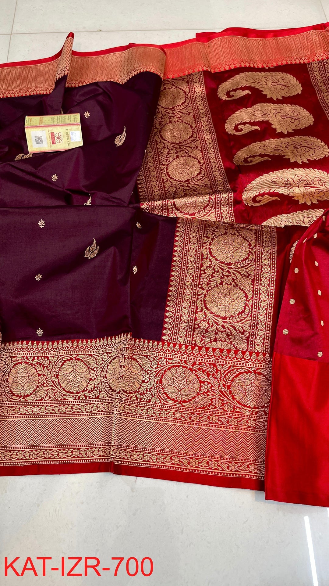 Pure Katan Silk With Antique Zari Work Saree .