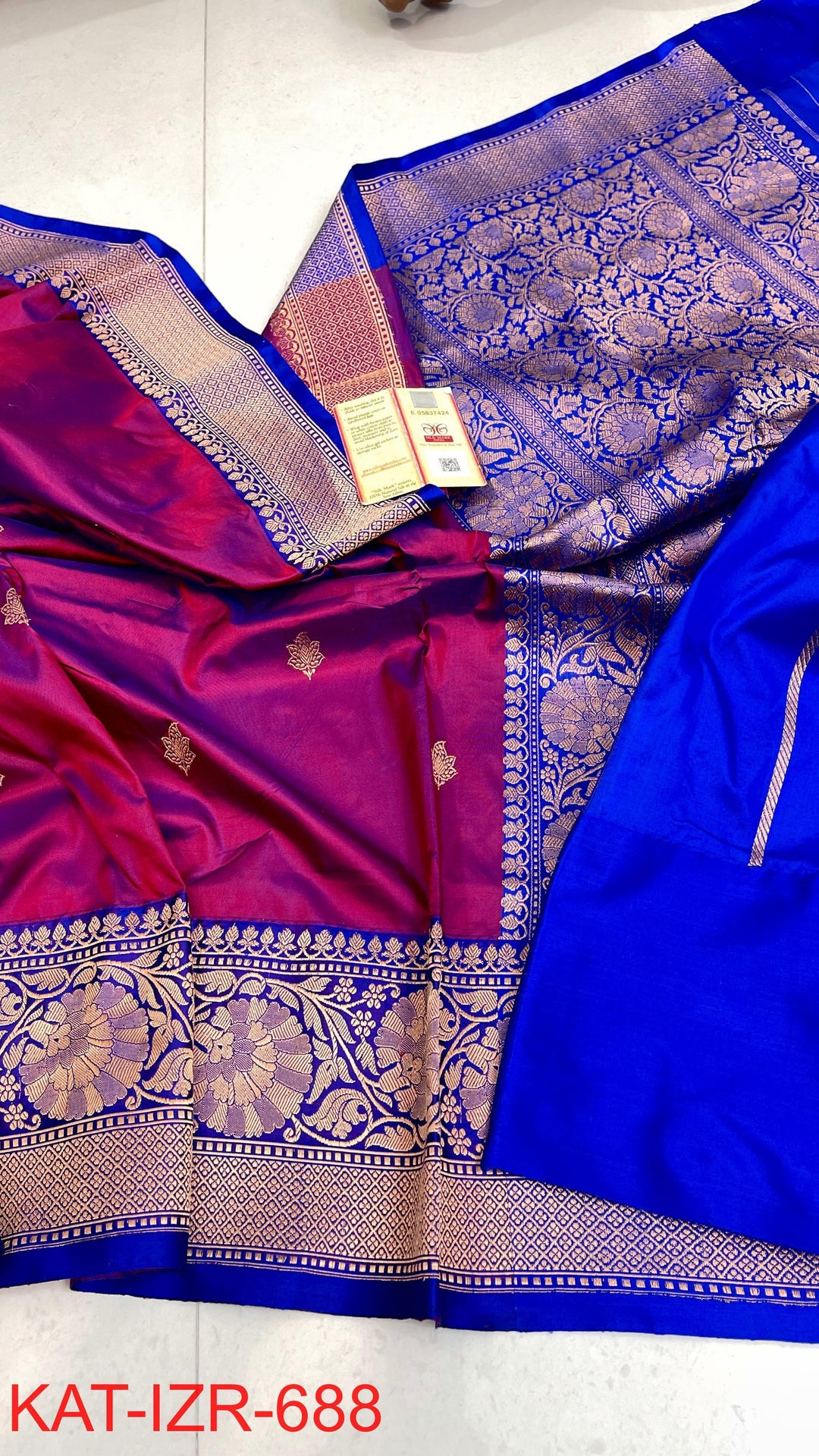 Pure Katan Silk With Antique Zari Work Saree .