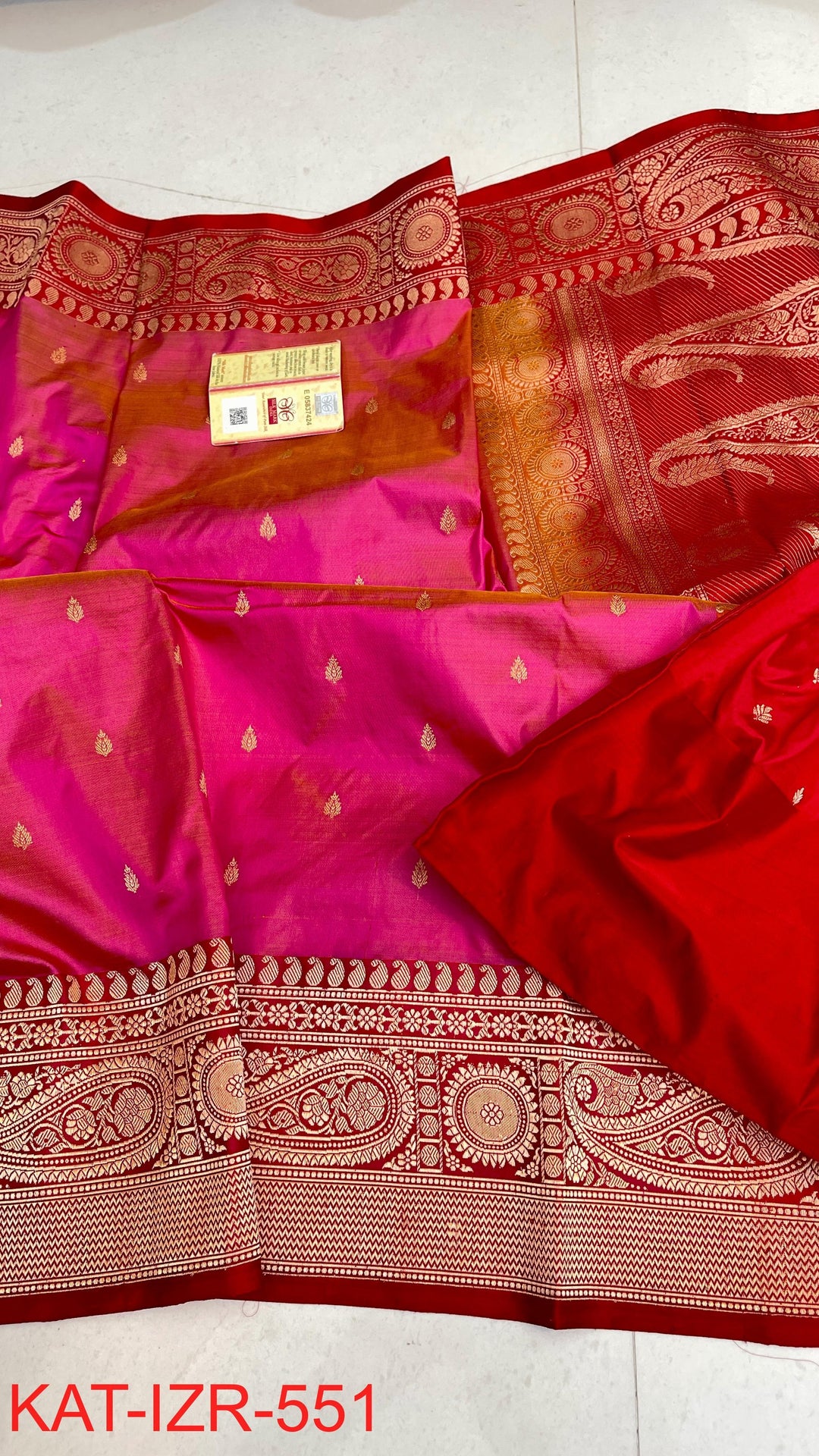 Pure Katan Silk With Antique Zari Work Saree .