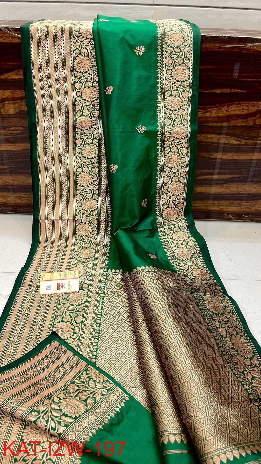 Pure Katan Silk With Antique Zari Work Saree .