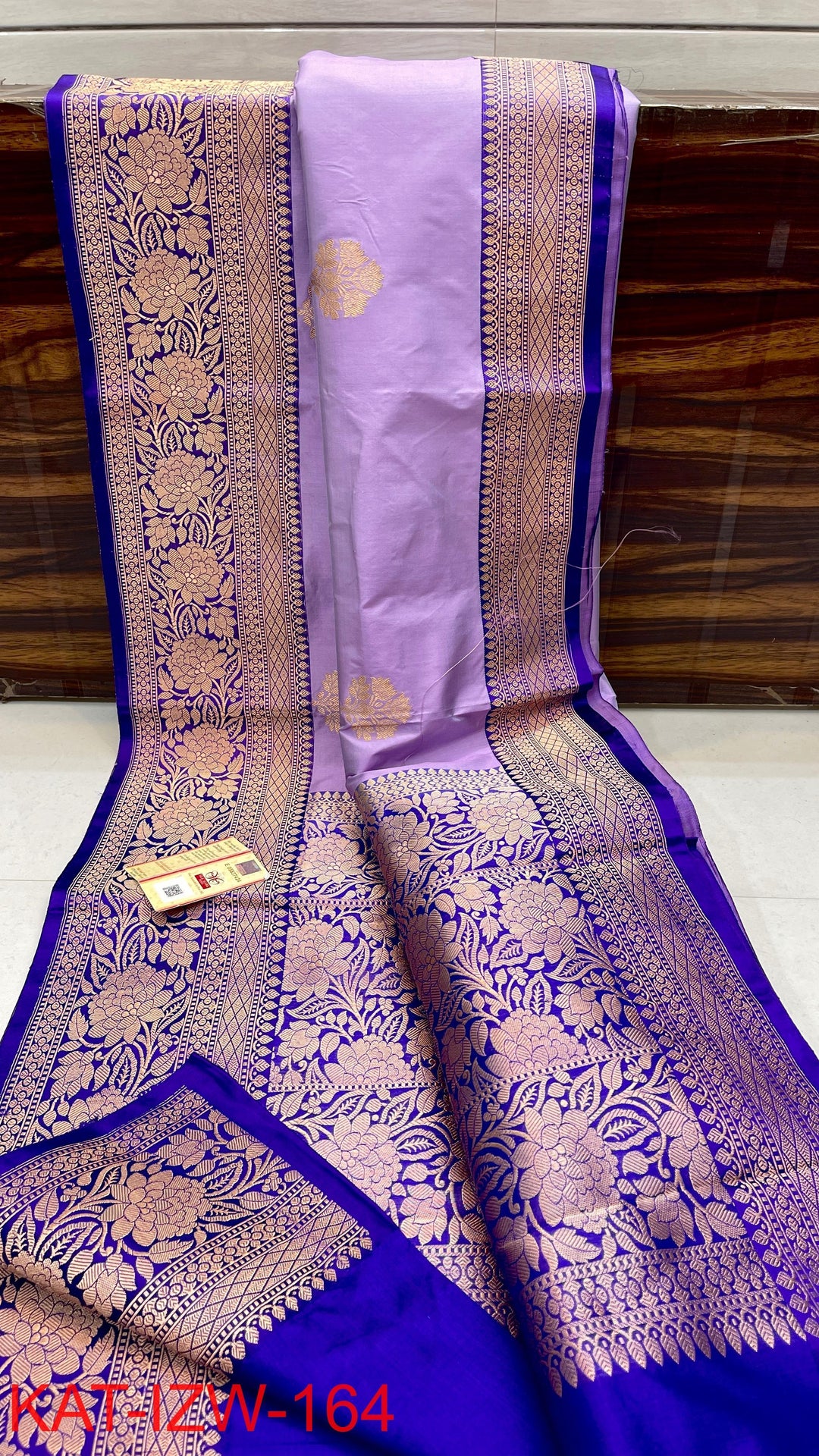 Pure Katan Silk With Antique Zari Work Saree .