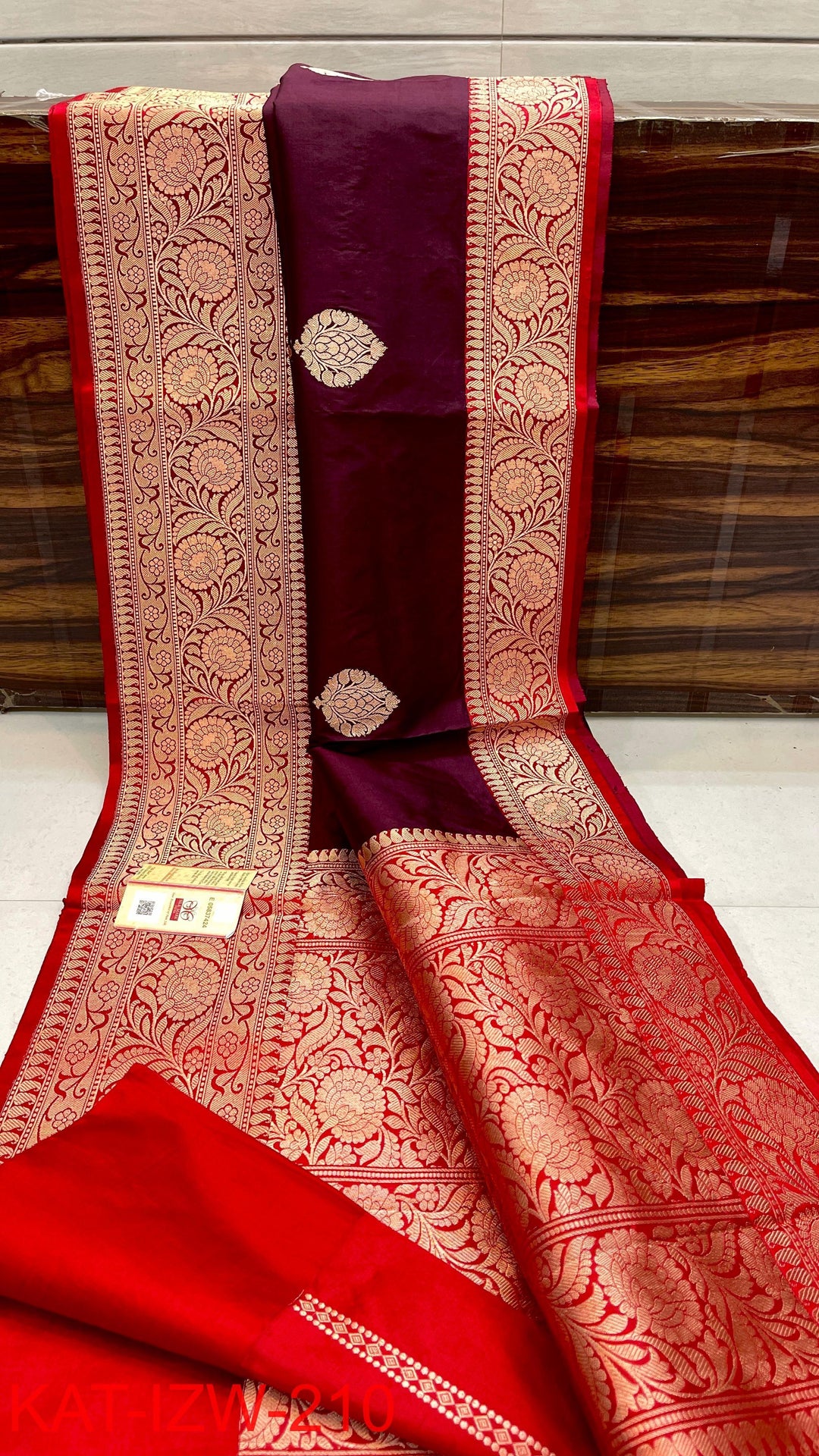 Pure Katan Silk With Antique Zari Work Saree .