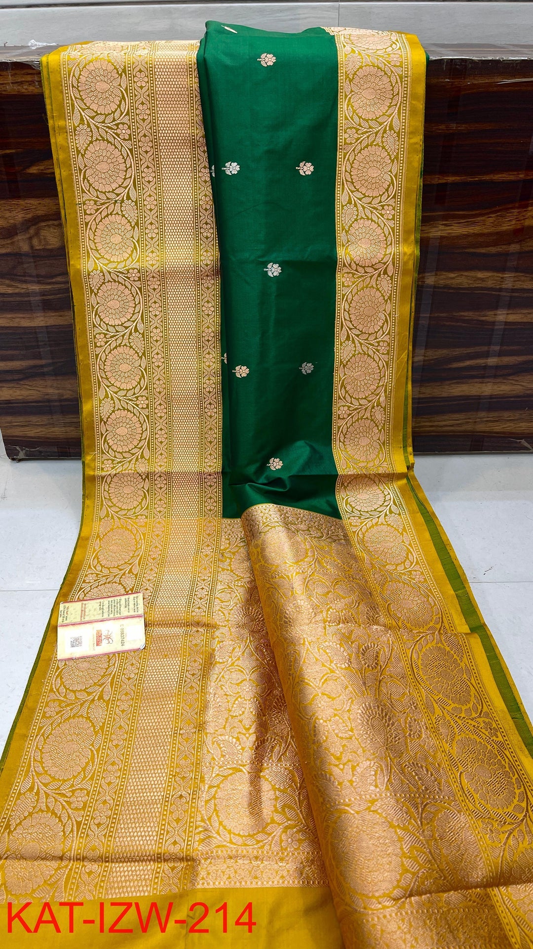 Pure Katan Silk With Antique Zari Work Saree .
