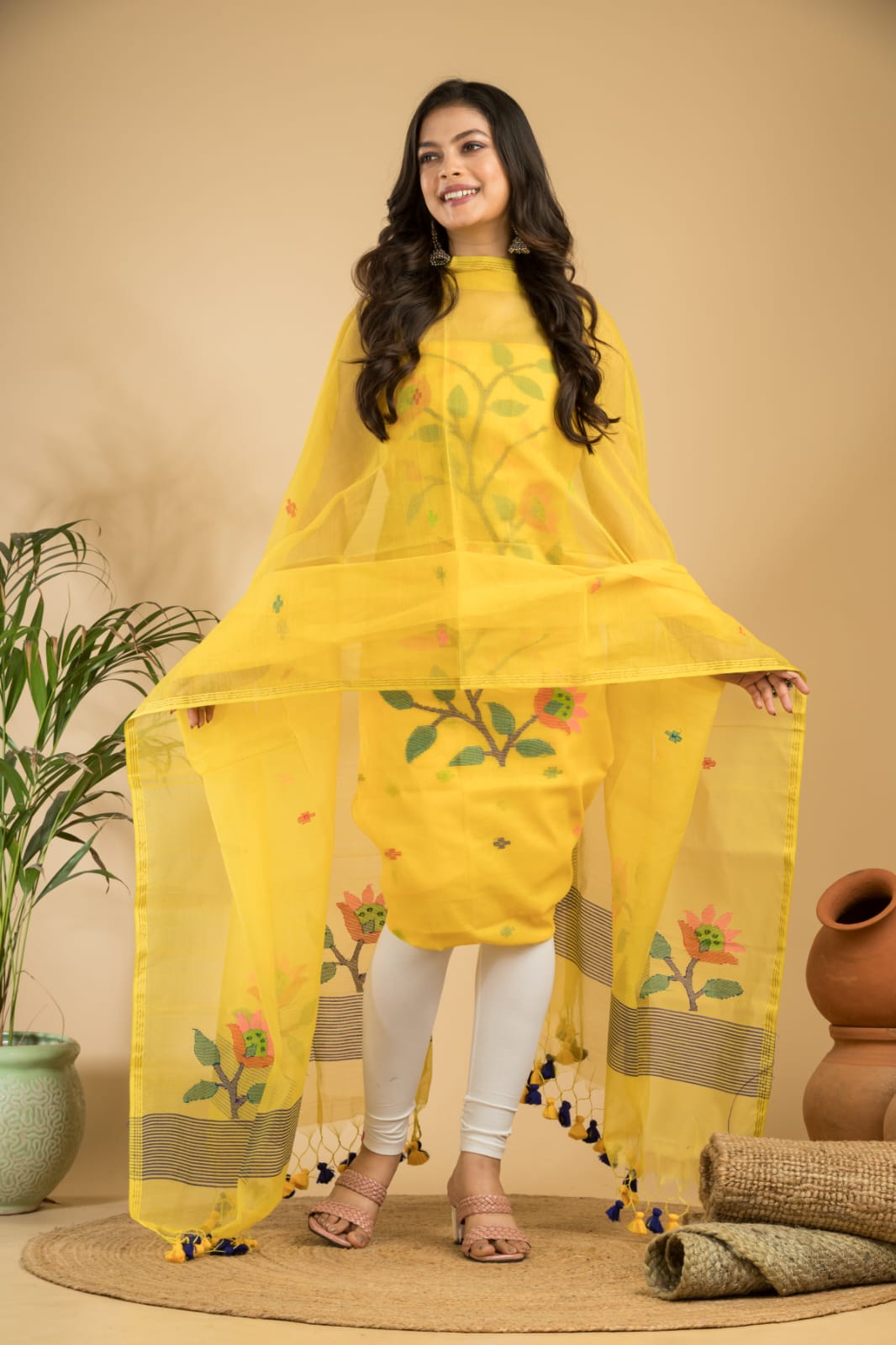 Exclusive Muslin Jamdani 2 pc Unstitched Suit.