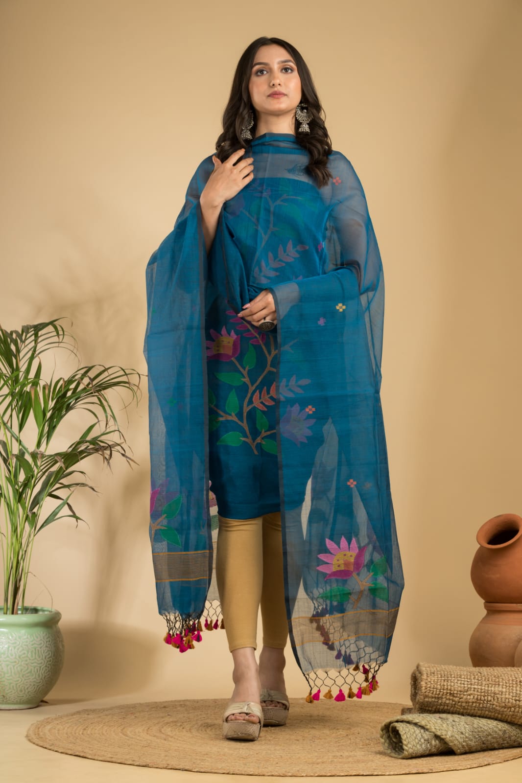 Exclusive Muslin Jamdani 2 pc Unstitched Suit.