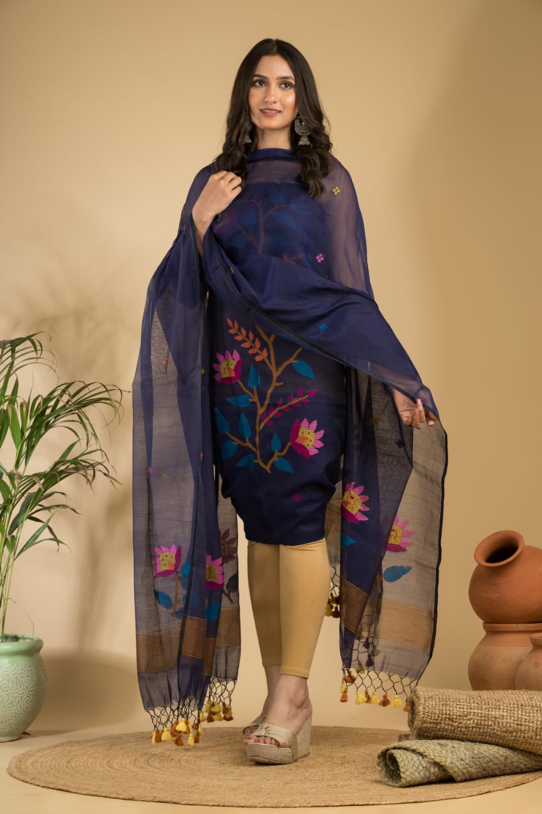 Exclusive Muslin Jamdani 2 pc Unstitched Suit.