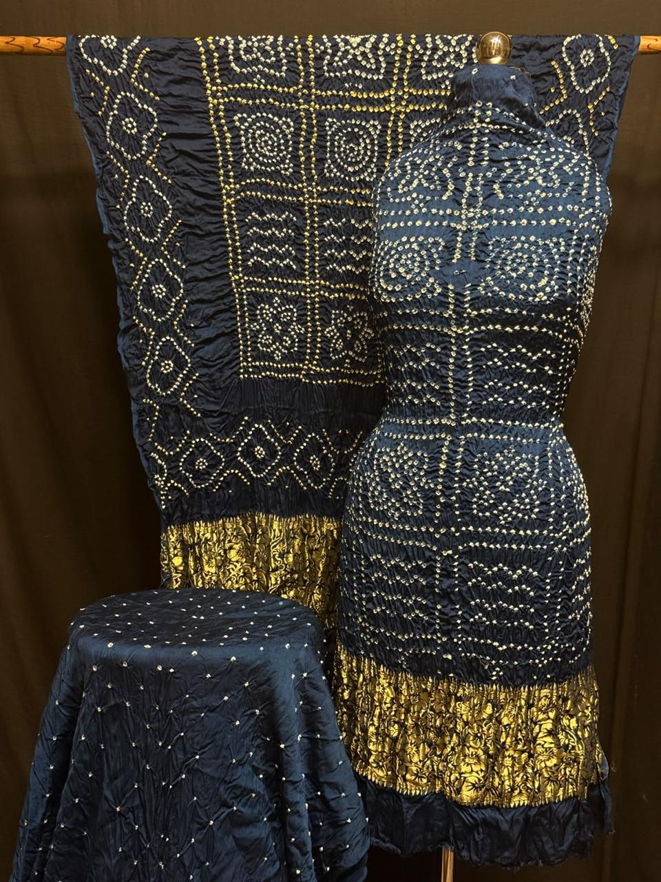 Pure Modal Silk Rayi Bandhej  Unstitched Suit.