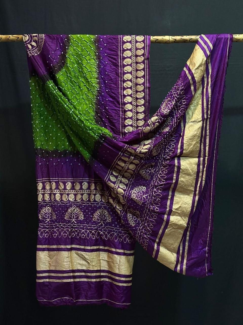 Pure Dupion Silk Bandhej Print Dupatta.