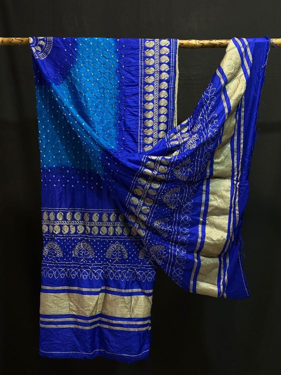 Pure Dupion Silk Bandhej Print Dupatta.