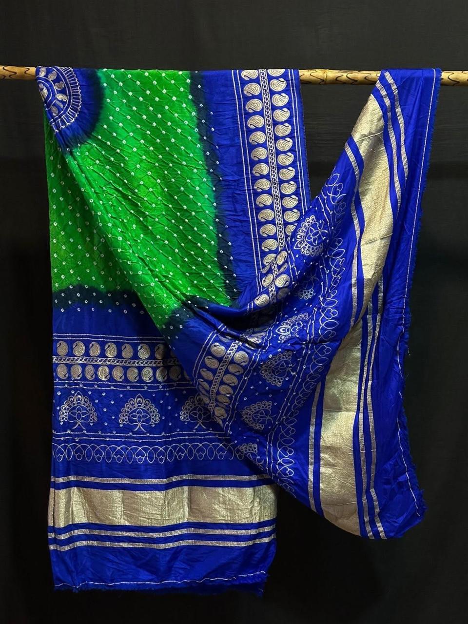 Pure Dupion Silk Bandhej Print Dupatta.