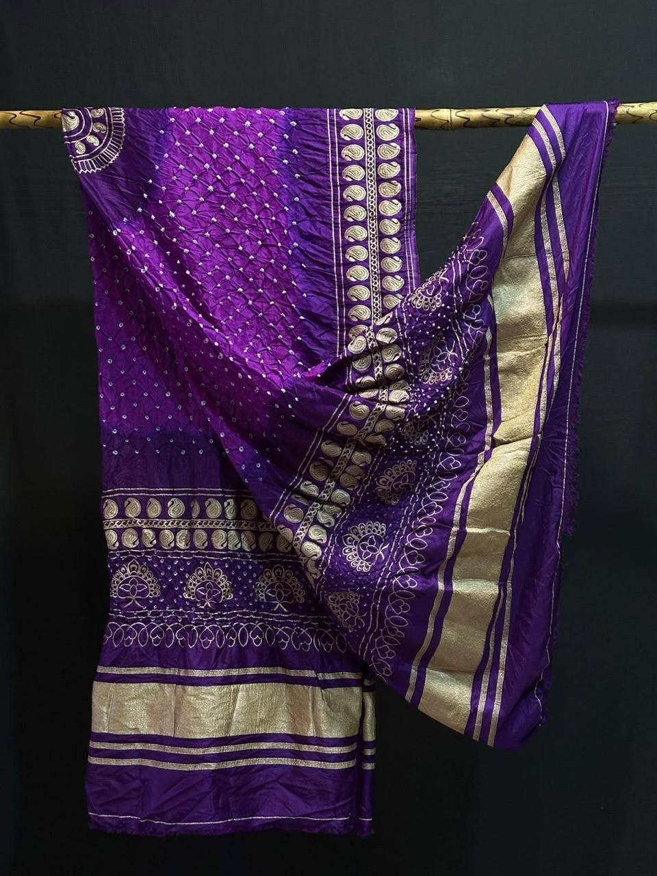 Pure Dupion Silk Bandhej Print Dupatta.