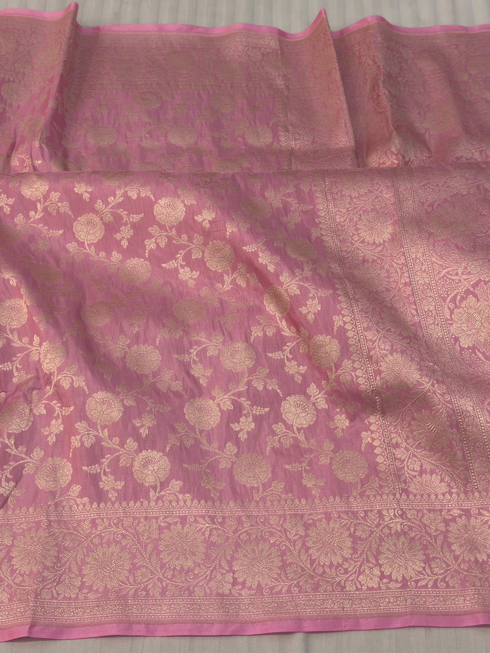 Pure Handloom Pure Katan Jangla Silk Saree.
