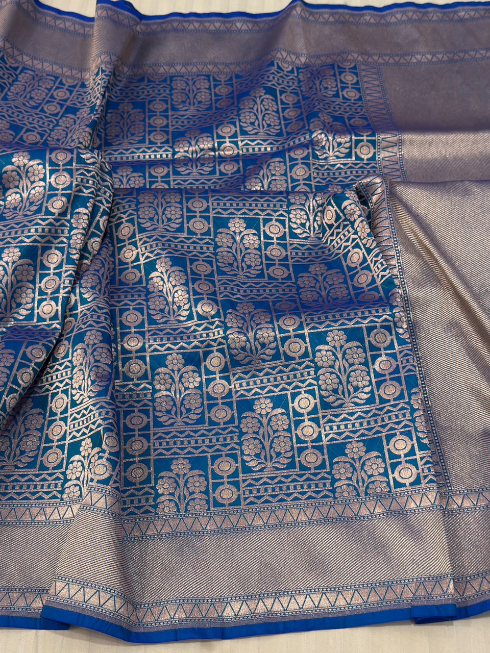Pure Handloom Pure Katan Jangla Silk Saree.