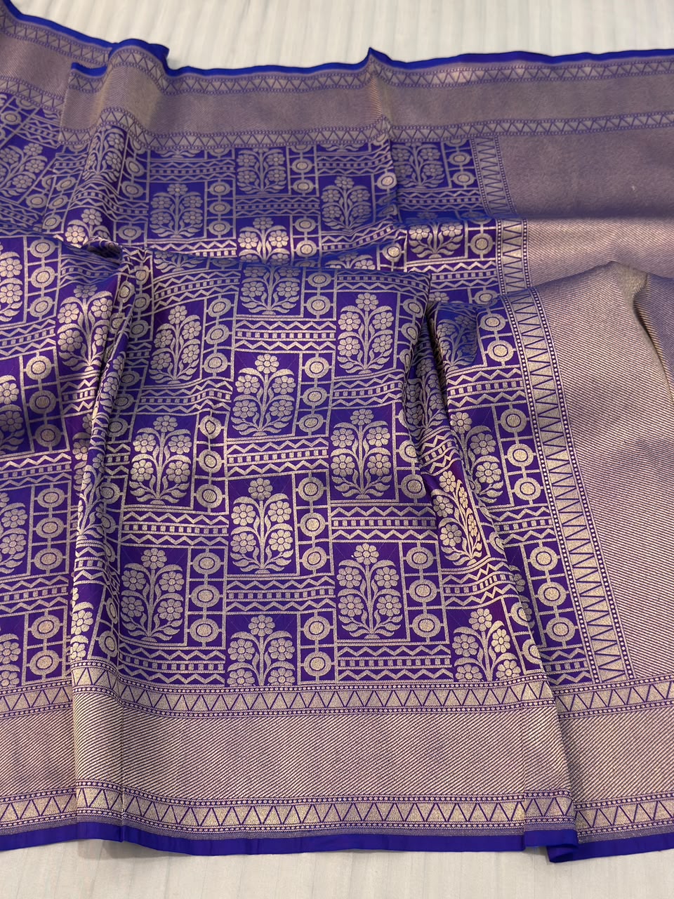 Pure Handloom Pure Katan Jangla Silk Saree.