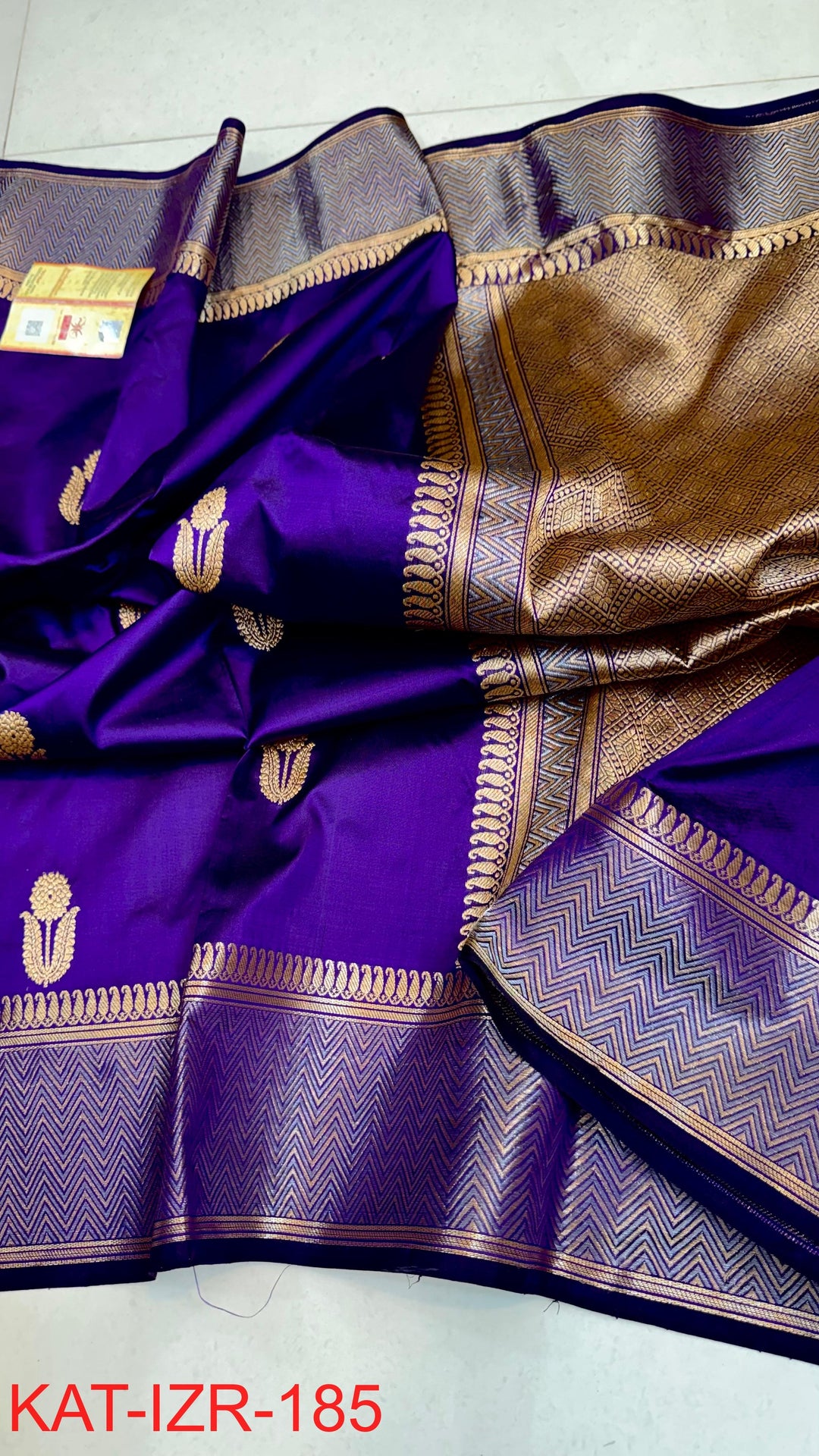 Pure Katan Silk Saree With Antique Zari Work Saree .