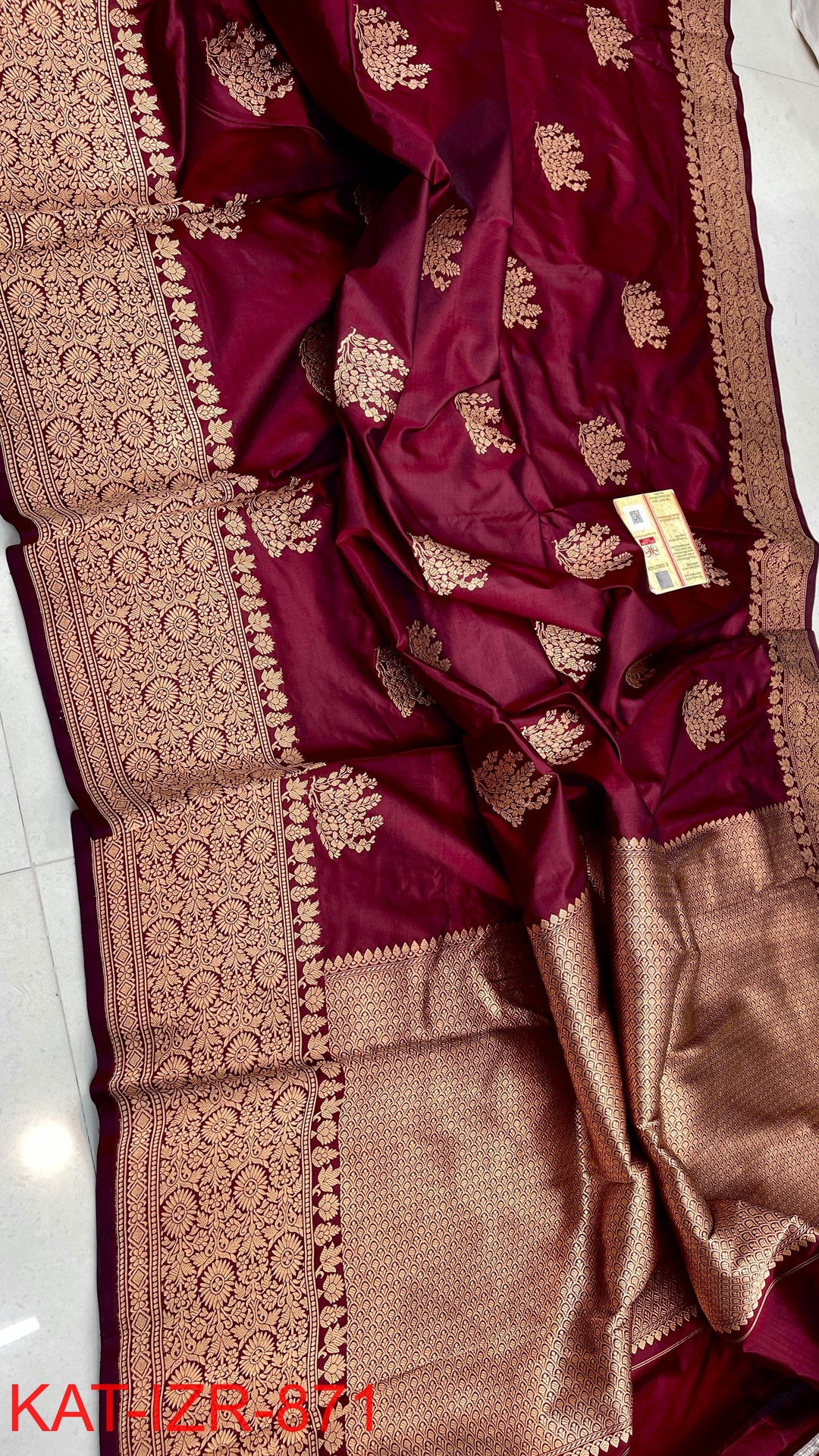 Pure Katan Silk Saree With Antique Zari Work Saree .