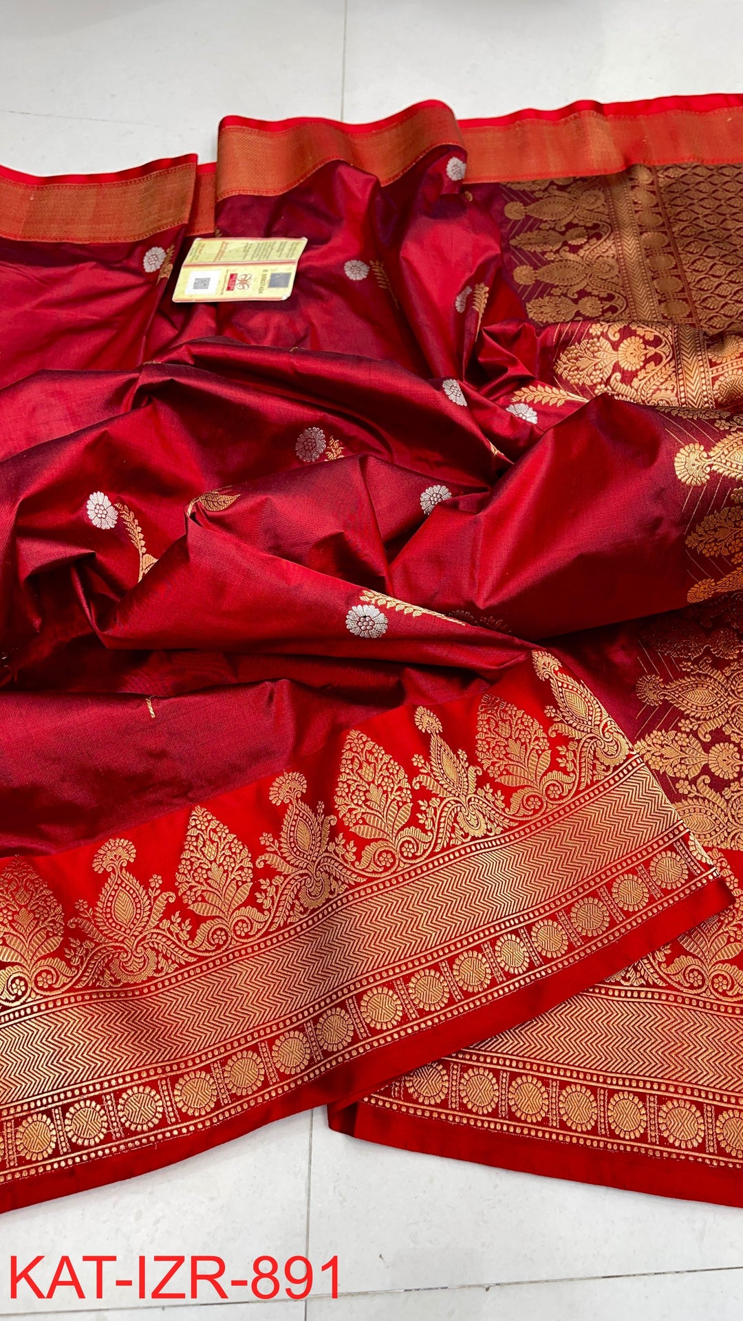 Pure Katan Silk Saree With Antique Zari Work Saree .