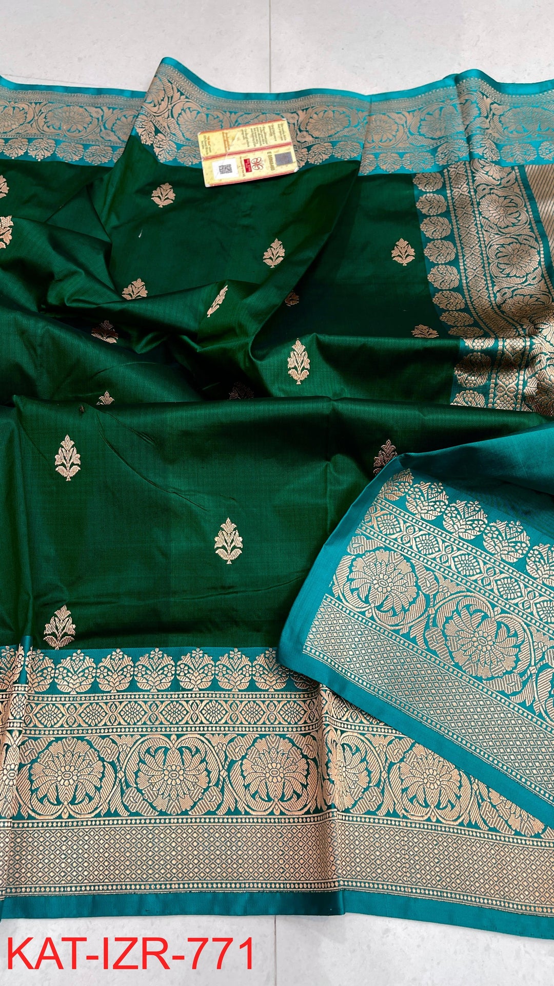 Pure Katan Silk Saree With Antique Zari Work Saree .