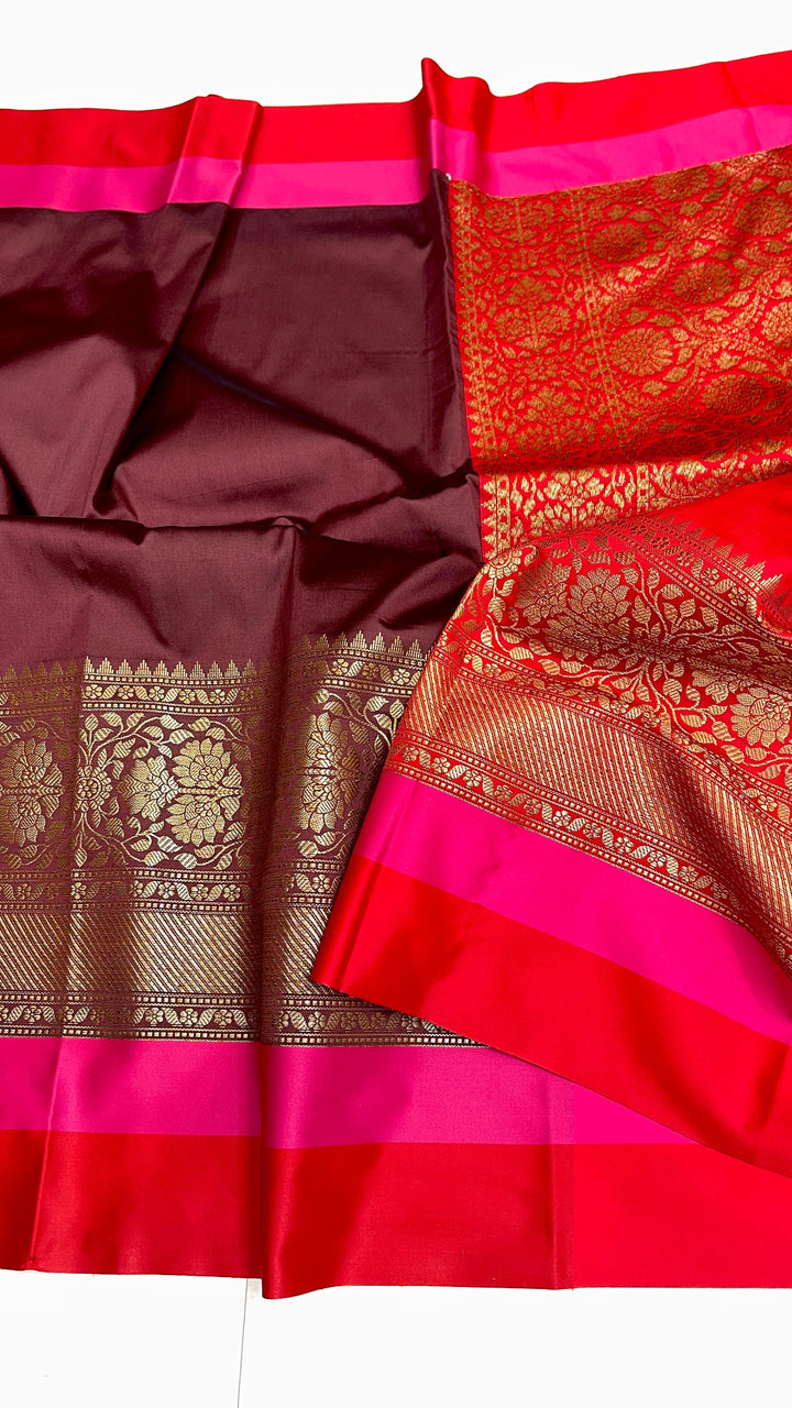 Premium Banarasi Soft Silk Saree With Zari weaved Border