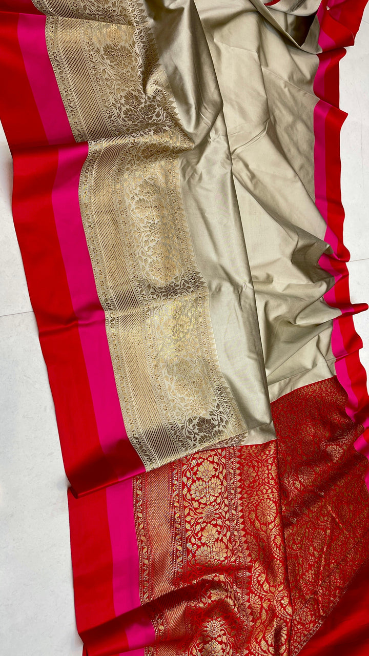Premium Banarasi Soft Silk Saree With Zari weaved Border