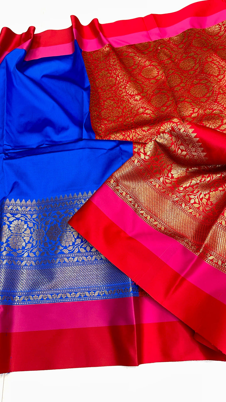 Premium Banarasi Soft Silk Saree With Zari weaved Border