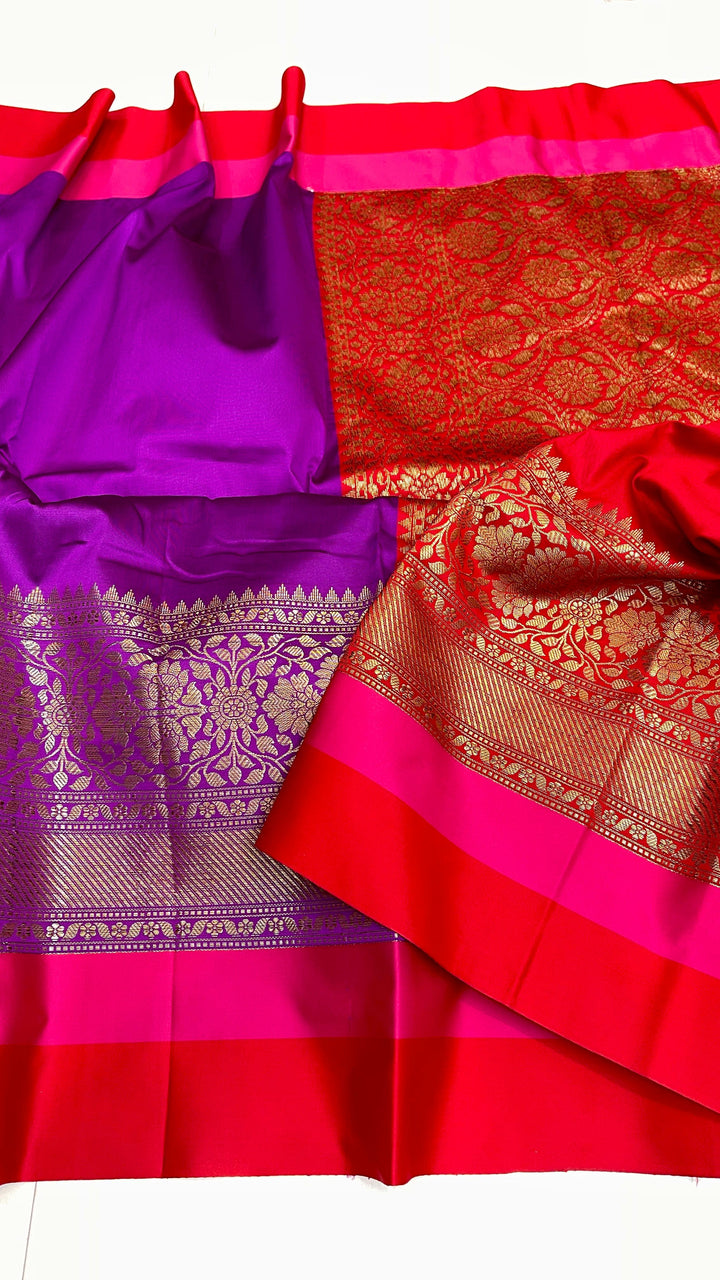 Premium Banarasi Soft Silk Saree With Zari weaved Border