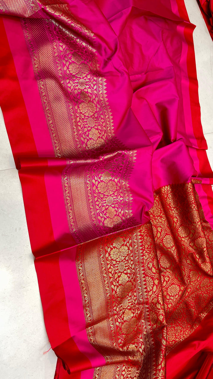 Premium Banarasi Soft Silk Saree With Zari weaved Border