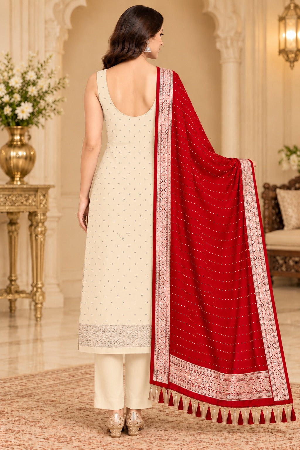 Pure Khaddi Chiffon Silk Suit in Dual Color