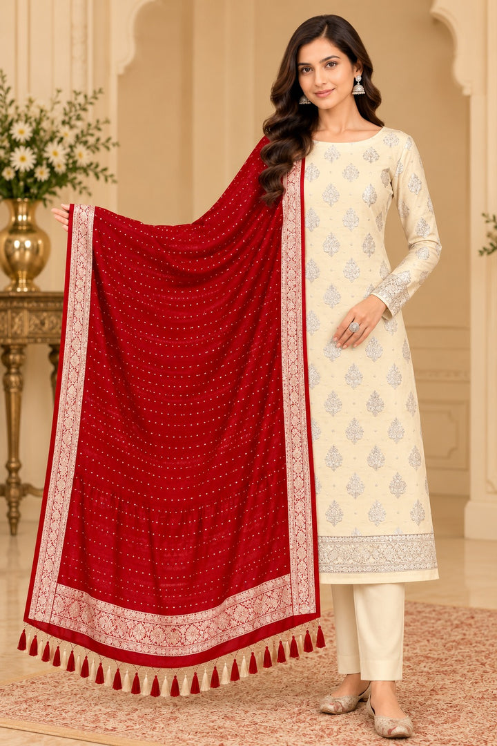 Pure Khaddi Chiffon Silk Suit in Dual Color