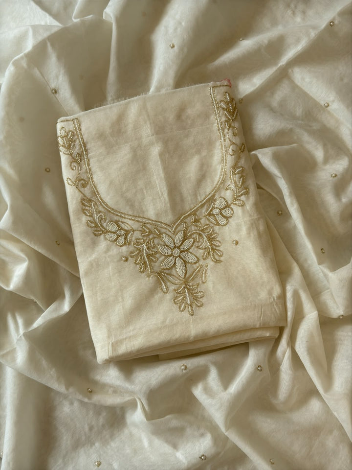Exclusive Banarasi Tissue Silk Hand Embroidery Work Unstitched Suit