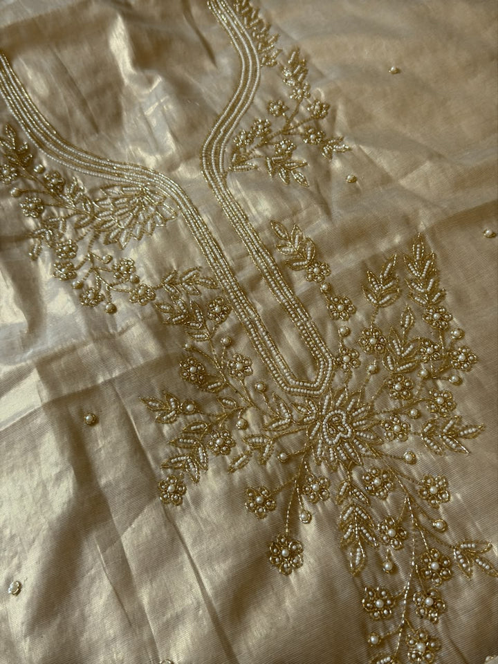 Exclusive Banarasi Tissue Silk Hand Embroidery Work Unstitched Suit