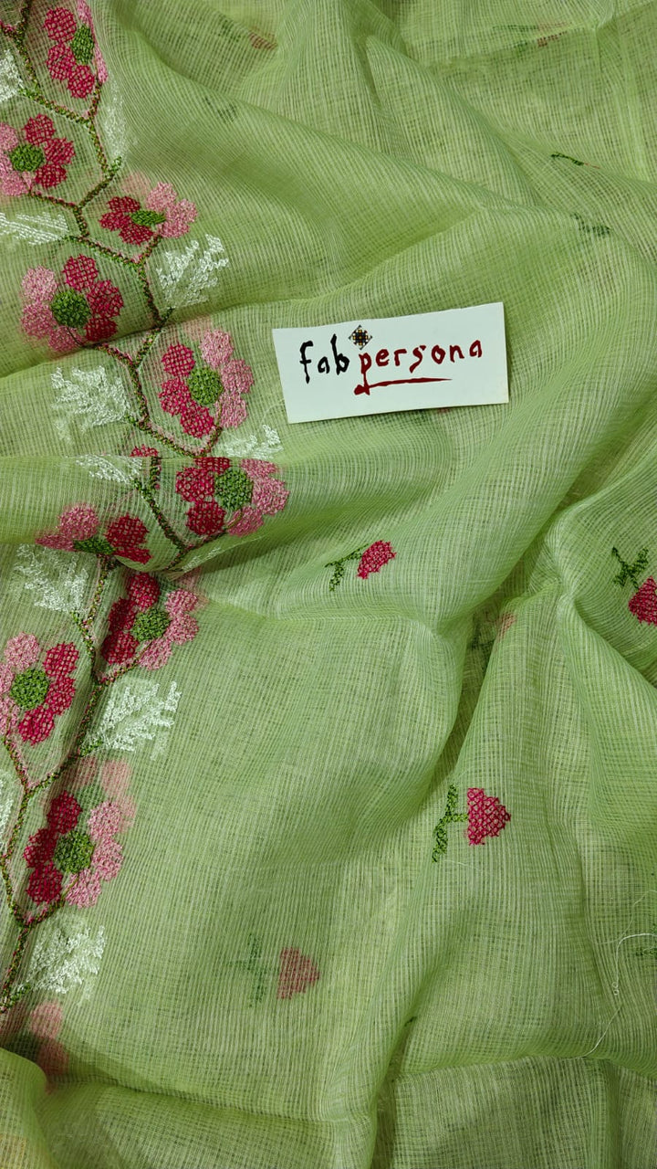 Pure Kota Doriya Embroidered Unstitched Suit With Dupatta