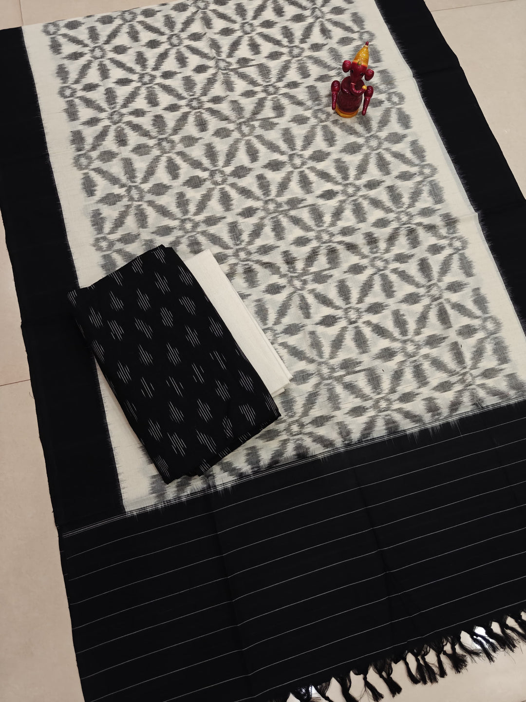 Pure Double Ikkat Cotton Unstitched Suit.