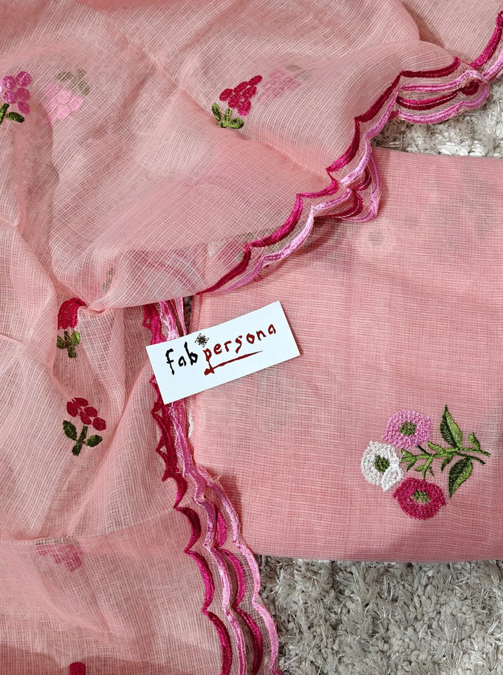 Kota Doriya Embroidery work Unstitched Suit