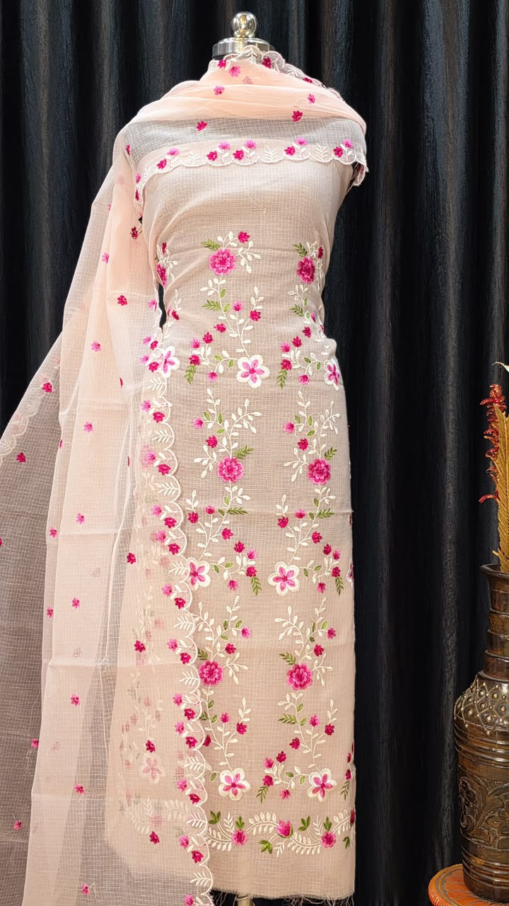 Kota Doriya Embroidery work 3-pc Unstitched Suit