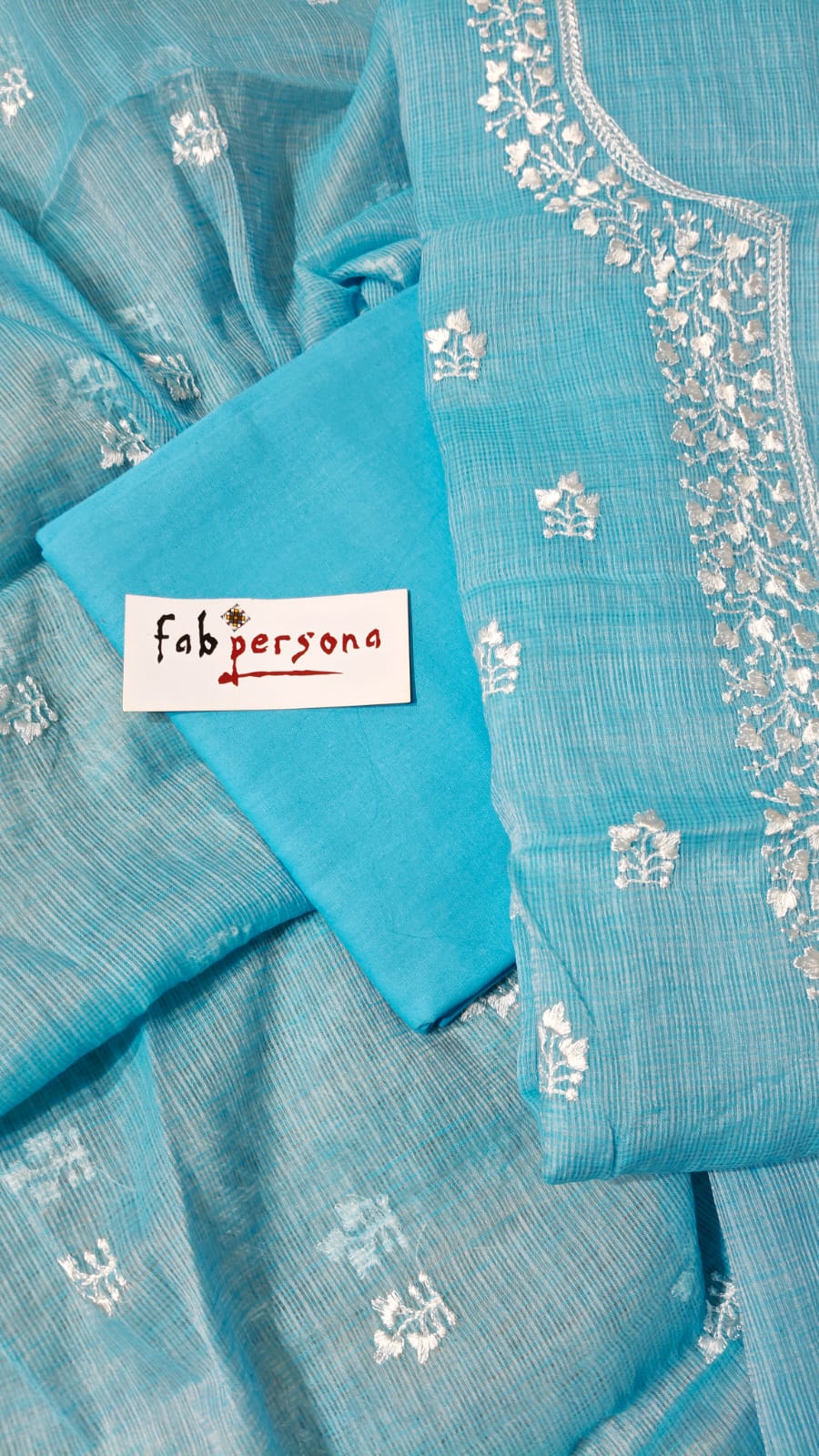 Pure Cotton Kota Doriya Embroidery Unstitched Suit With Dupatta