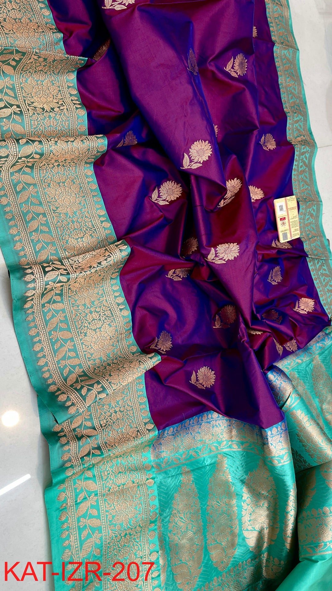 Pure Katan Silk Saree With Antique Zari Work Saree.