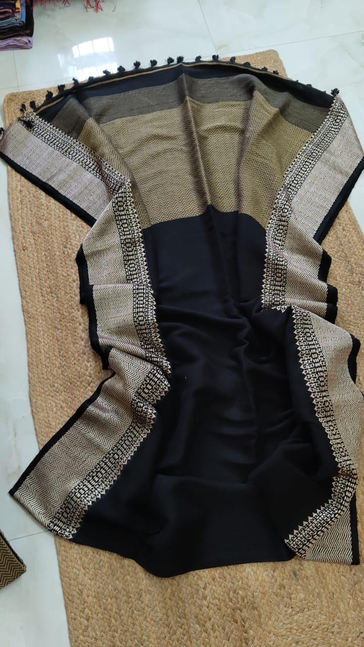 Pure Linen By Linen Silk Saree With Blouse.