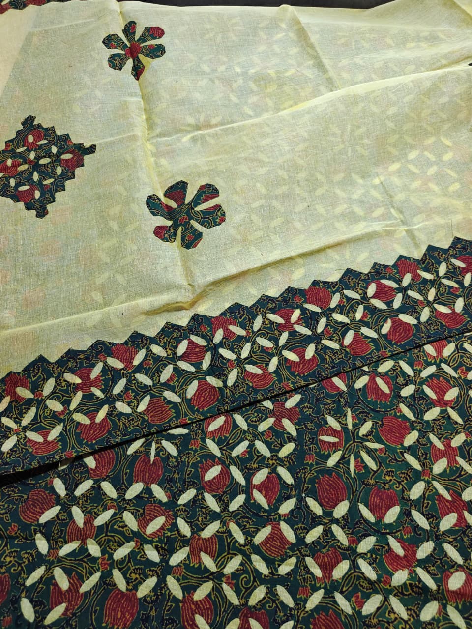 Pure Cotton Ajrakh Print  Unstitched Suit Without Bottom