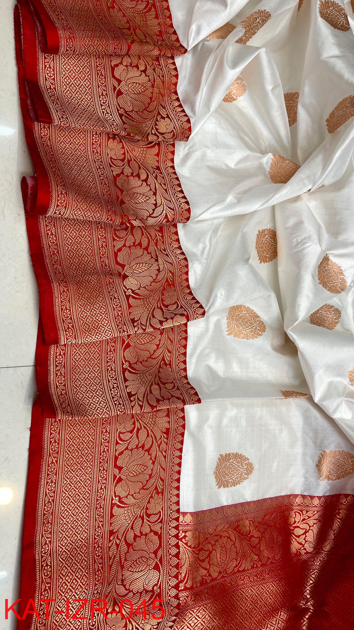 Pure Katan silk Saree with Antique Zari Work Saree.