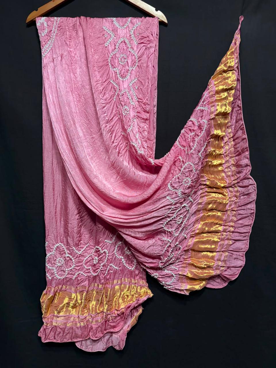 Pure Modal Silk Rayi Bandhej Heavy Tissue Pallu Dupatta