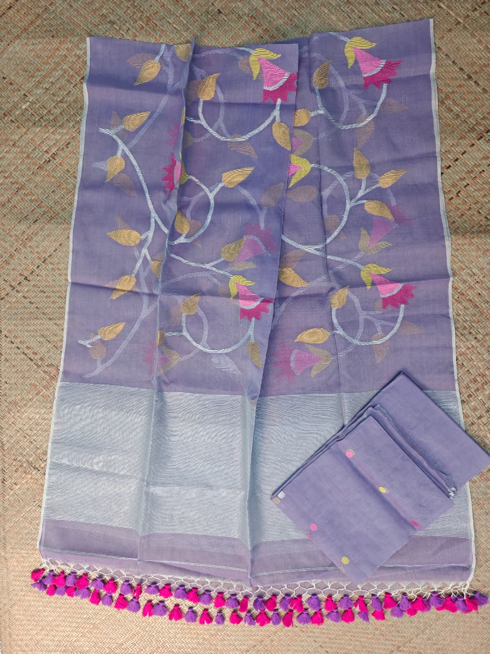 Pure Muslin Jamdani Work 2 pc Unstitched Suit