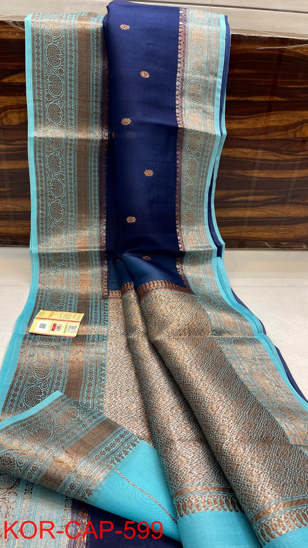 Pure Kora Organza Silk Handloom Zari Work Saree.