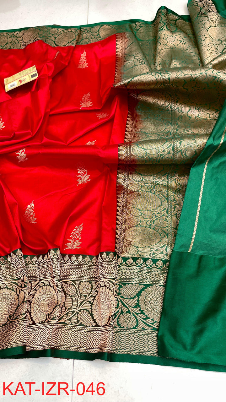 Pure Katan silk Saree with Antique Zari Work Saree.