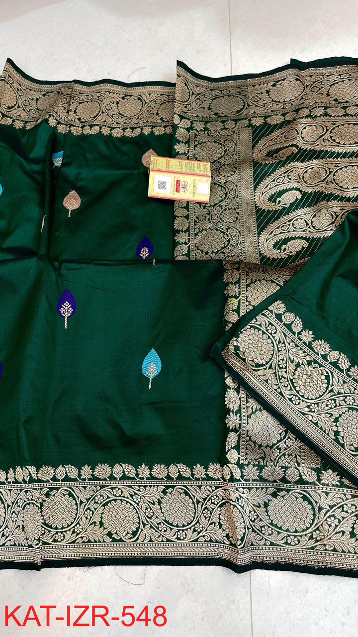 Pure Katan Silk Saree With Antique Zari Work Saree.