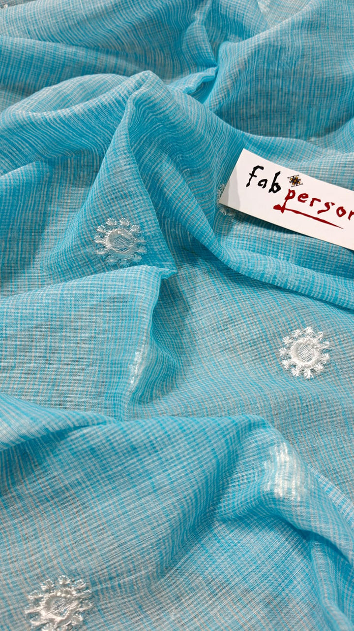 Pure Kota Doriya Resham Work Unstitched Suits With Chikankari Bottom